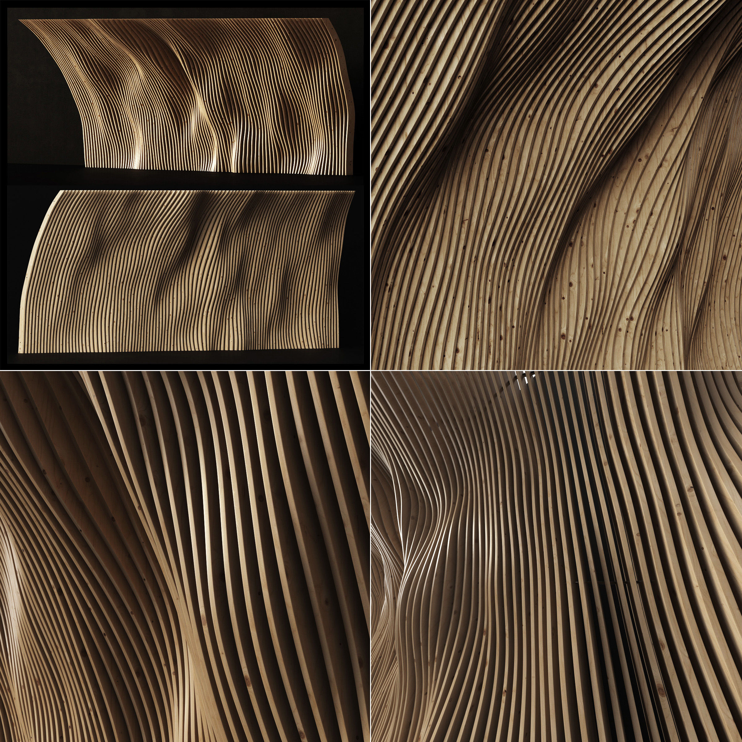 Parametric panel wood rail n2 3D model_3