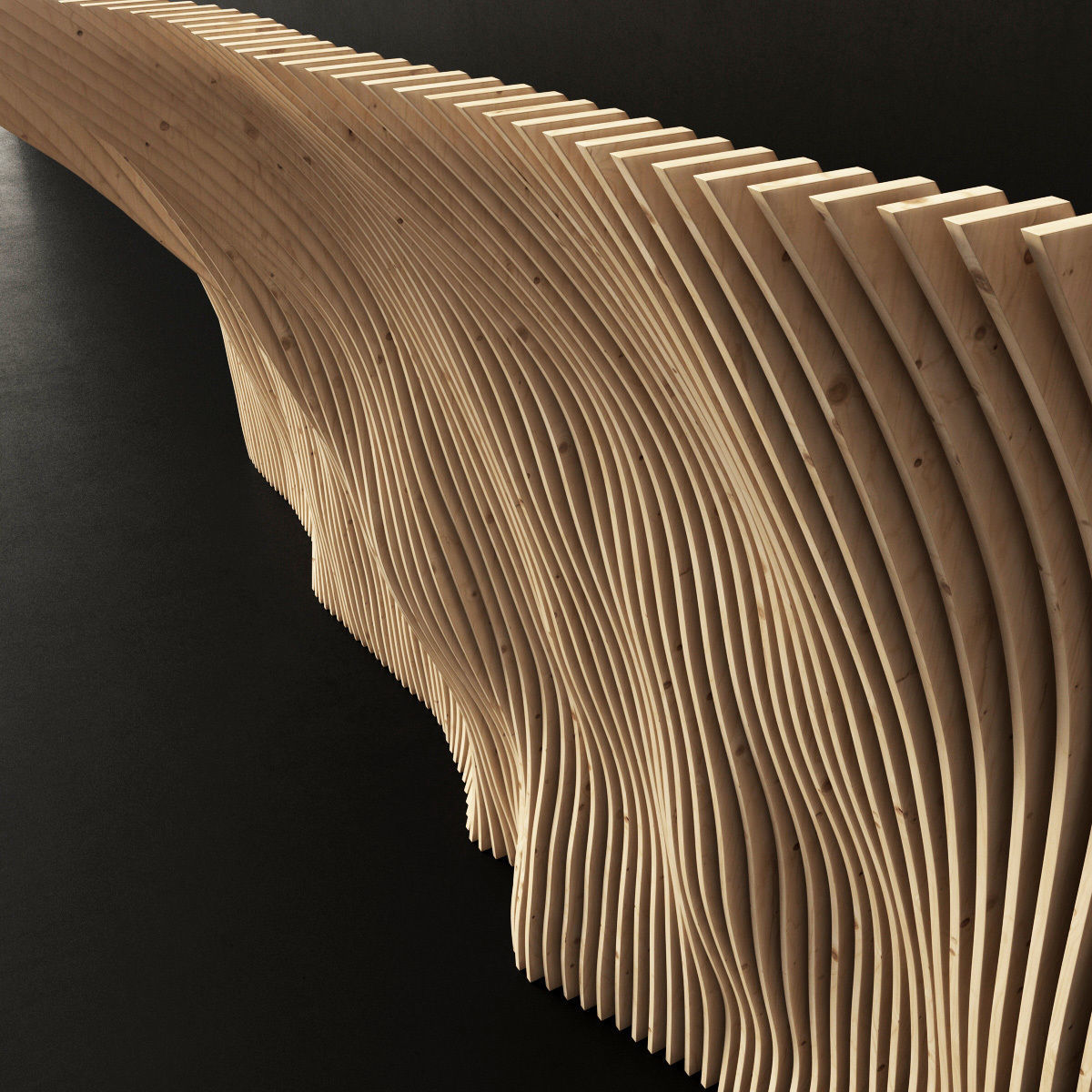 Parametric panel wood rail n2 3D model_13