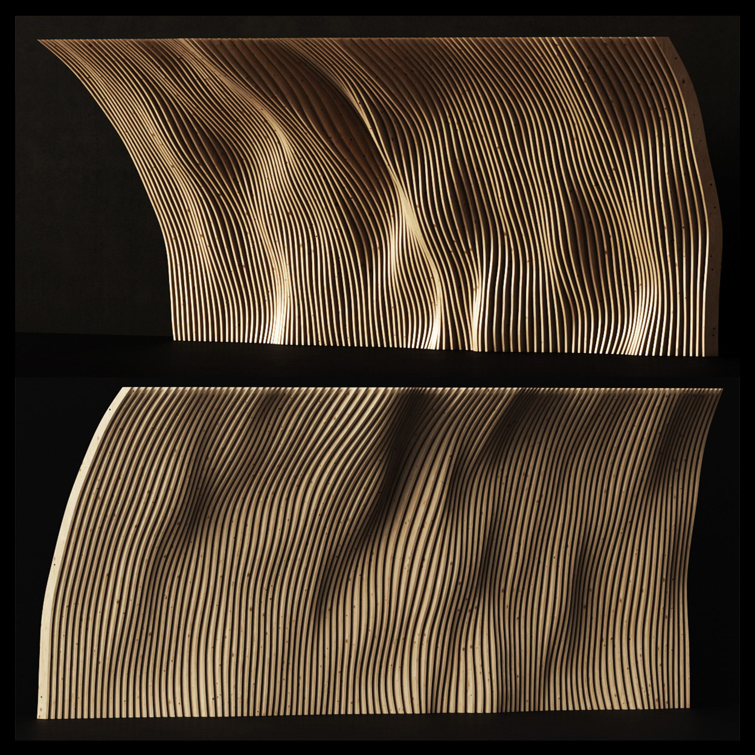 Parametric panel wood rail n2 3D model_11