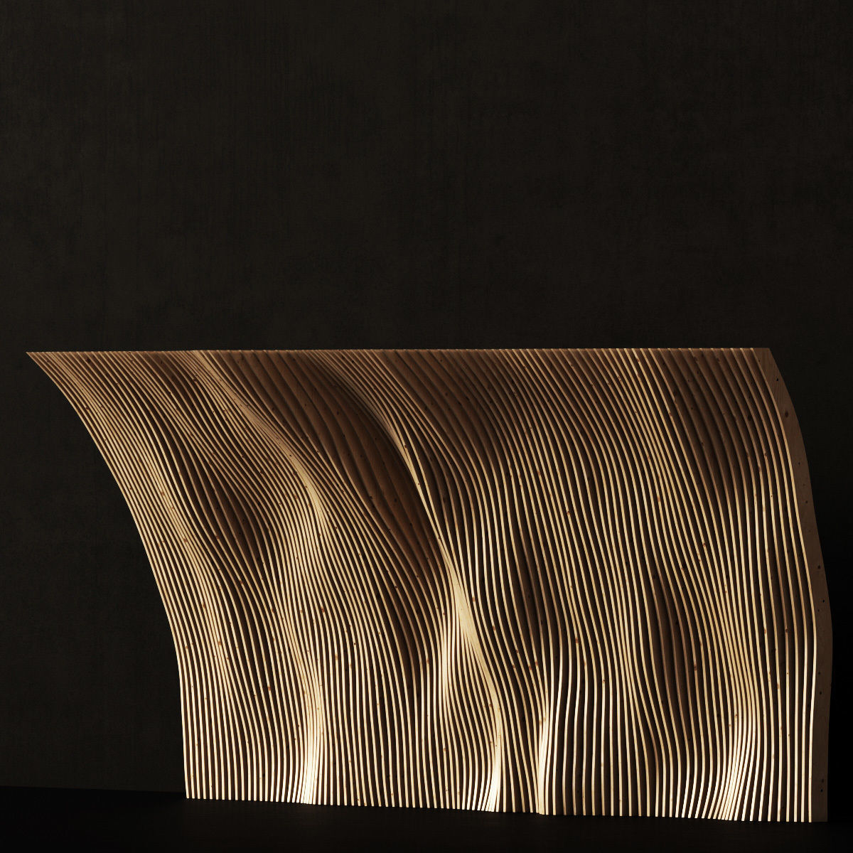 Parametric panel wood rail n2 3D model_8