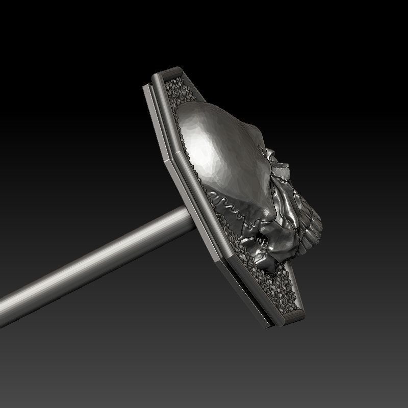 skull earrings studs 3D print model_23