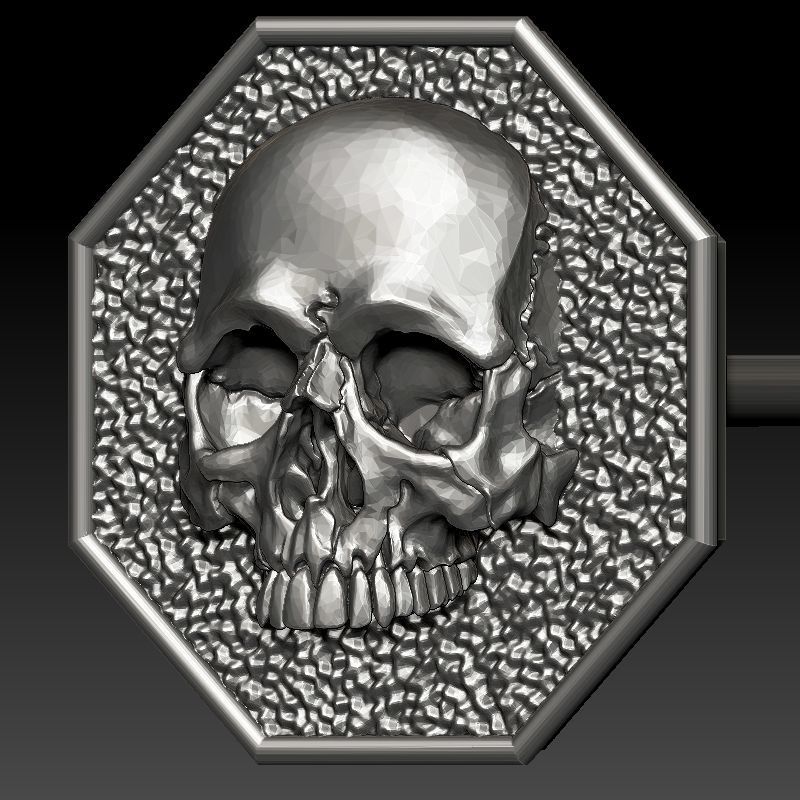 skull earrings studs 3D print model_4