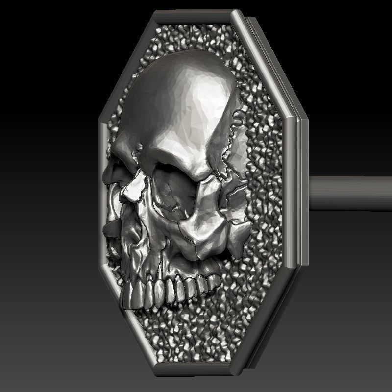 skull earrings studs 3D print model_3
