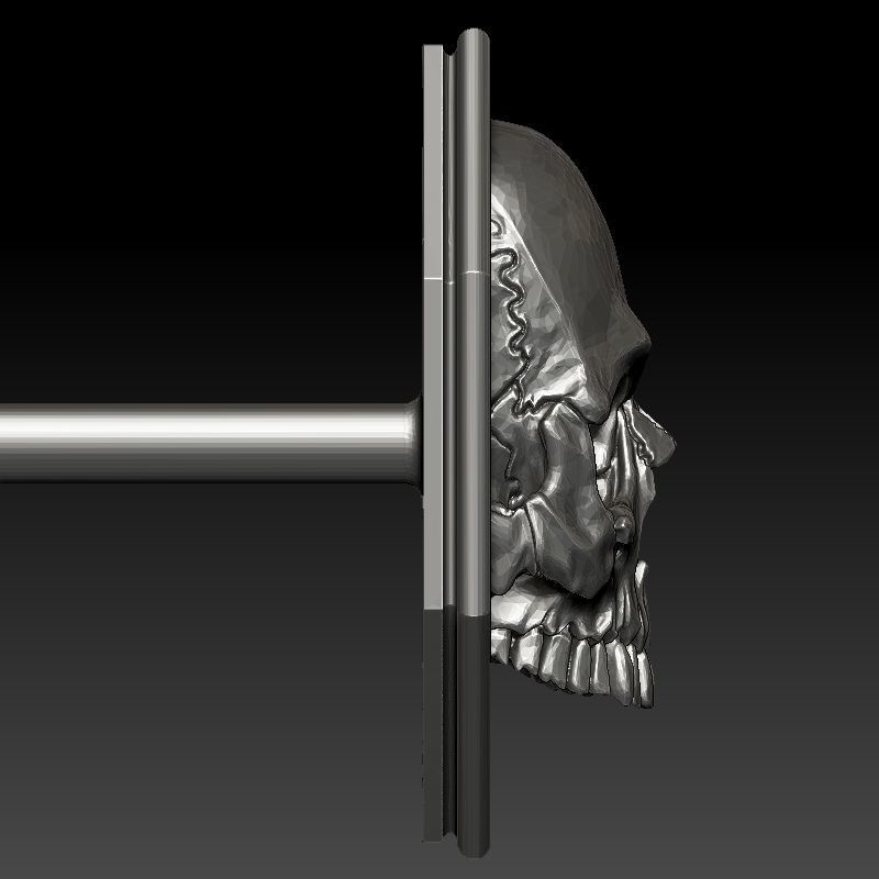 skull earrings studs 3D print model_6