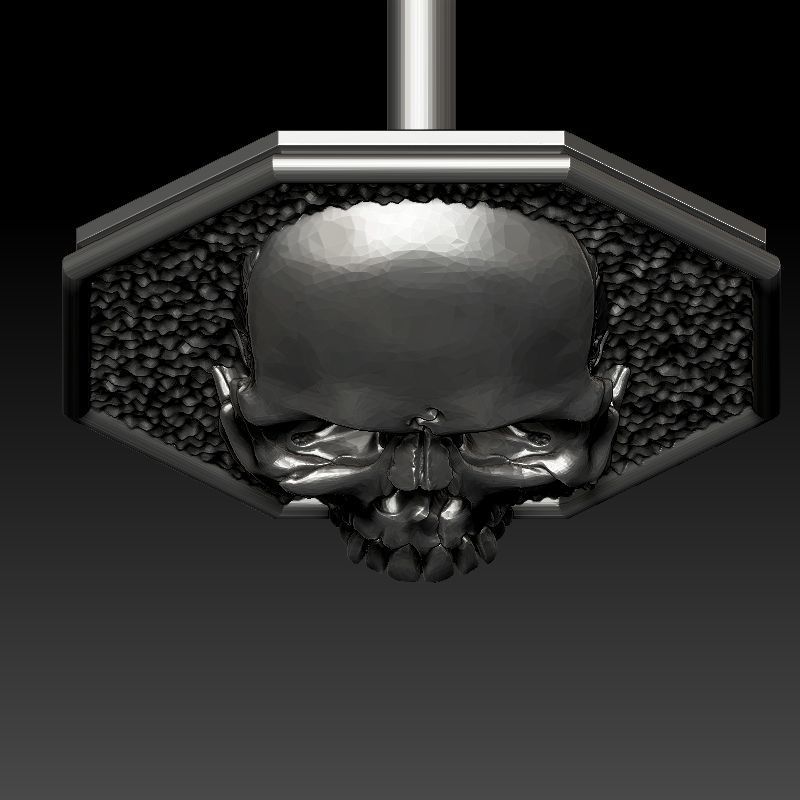 skull earrings studs 3D print model_8