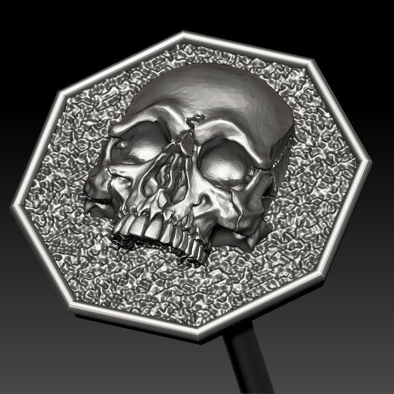 skull earrings studs 3D print model_26