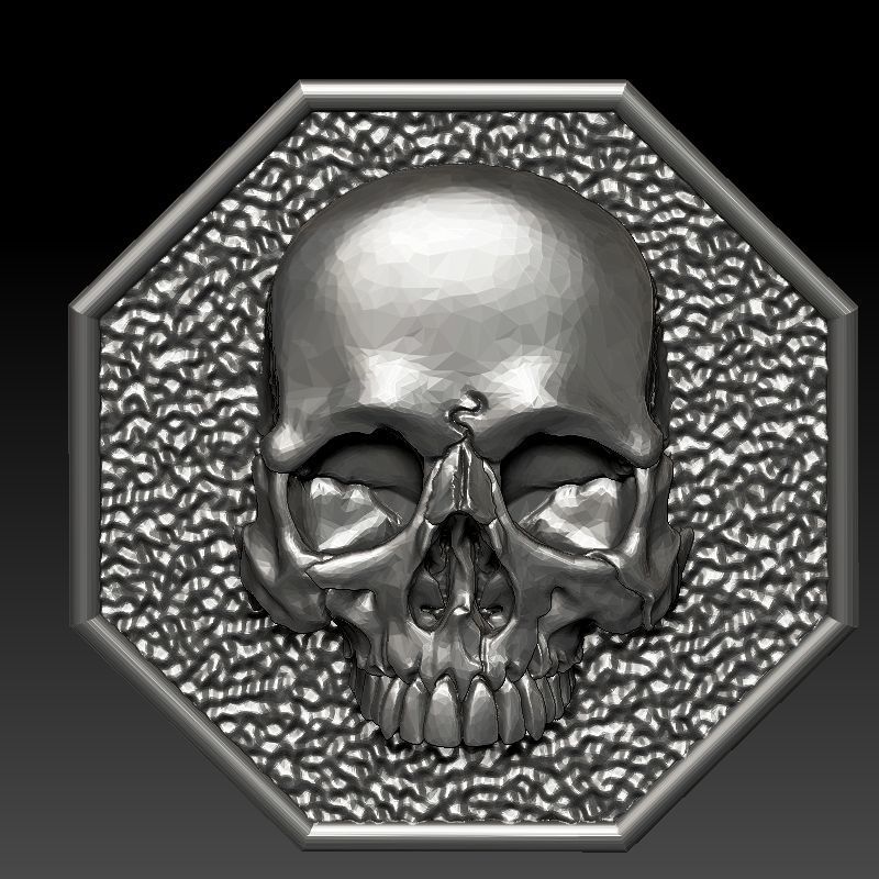 skull earrings studs 3D print model_1