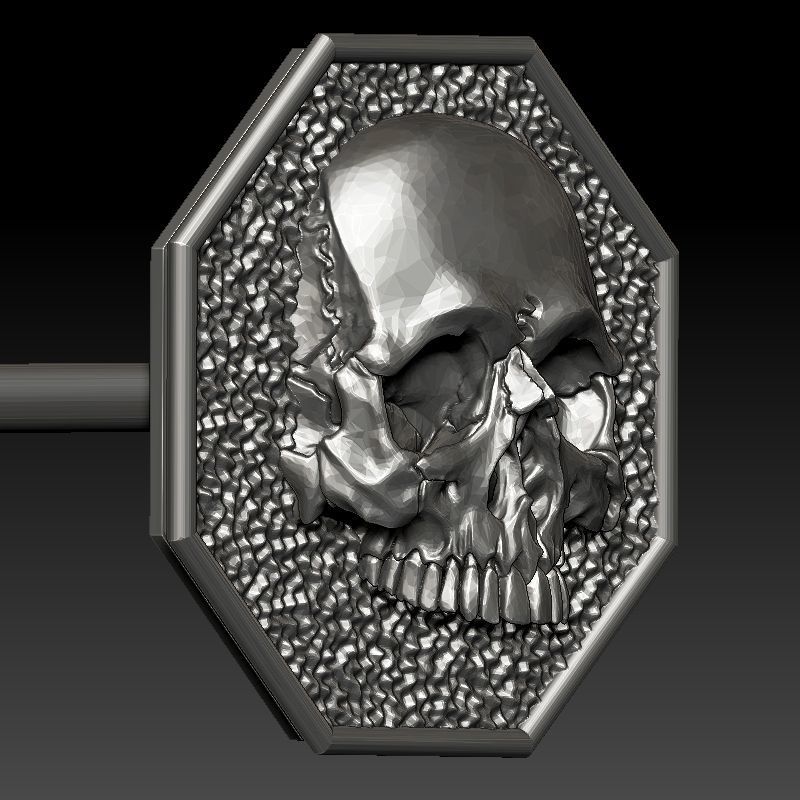 skull earrings studs 3D print model_12