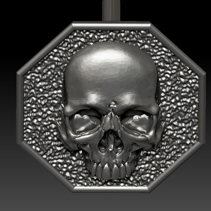 skull earrings studs 3D print model_10