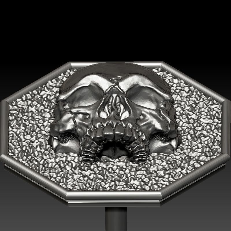 skull earrings studs 3D print model_15