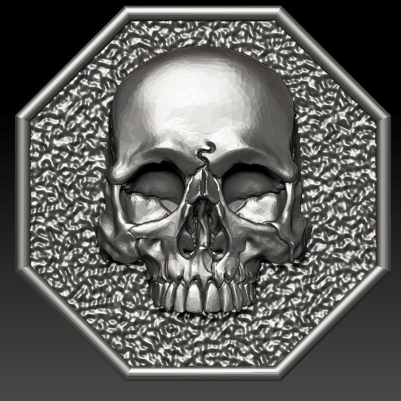 skull earrings studs 3D print model_9