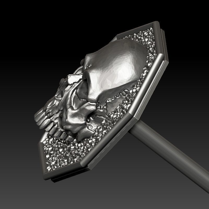 skull earrings studs 3D print model_20