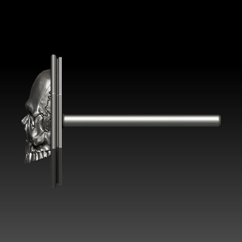 skull earrings studs 3D print model_21