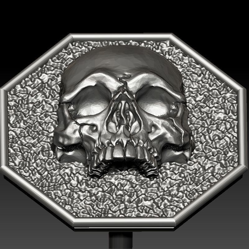skull earrings studs 3D print model_18