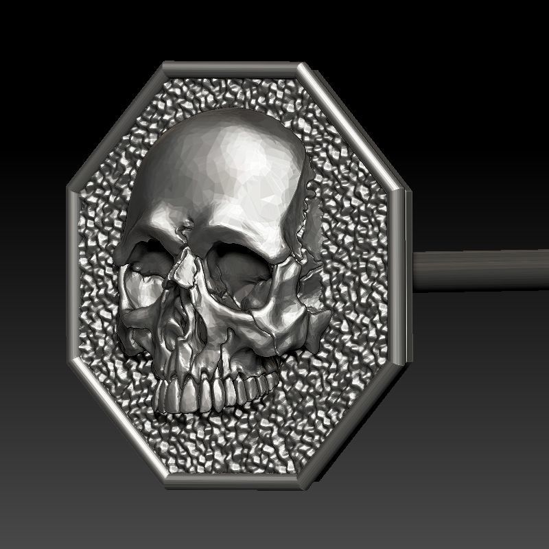 skull earrings studs 3D print model_5