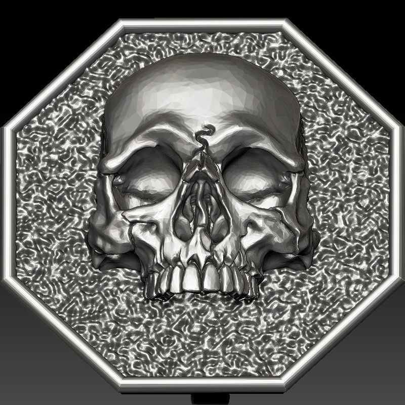 skull earrings studs 3D print model_16
