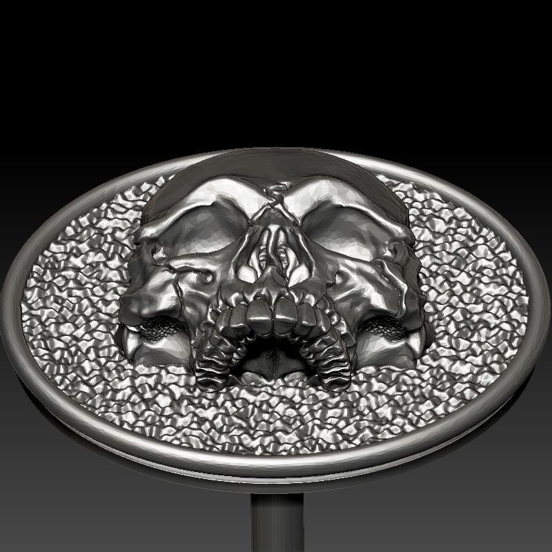 skull earrings 3D print model_16