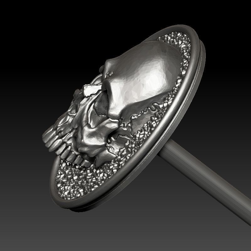 skull earrings 3D print model_19
