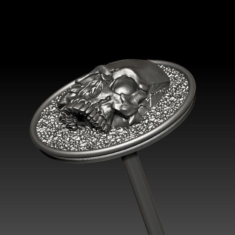 skull earrings 3D print model_22