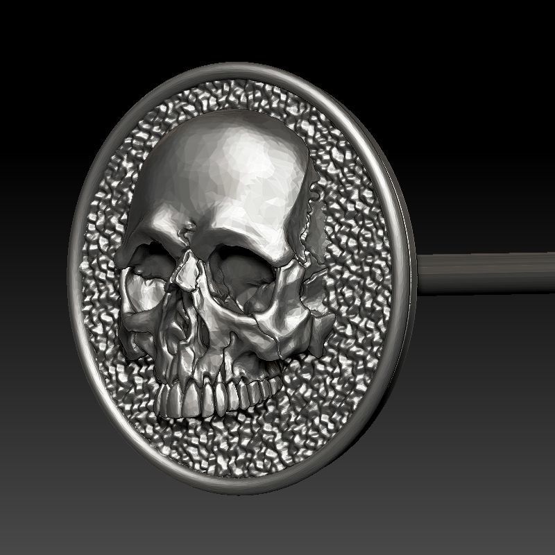 skull earrings 3D print model_9