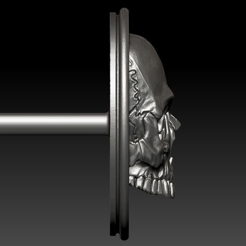 skull earrings 3D print model_7