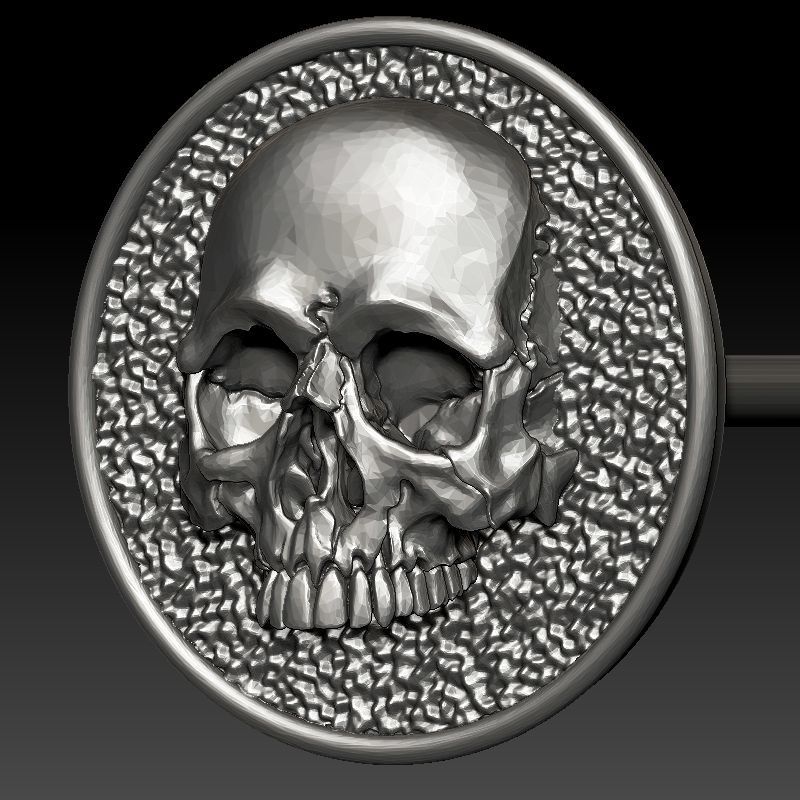 skull earrings 3D print model_3