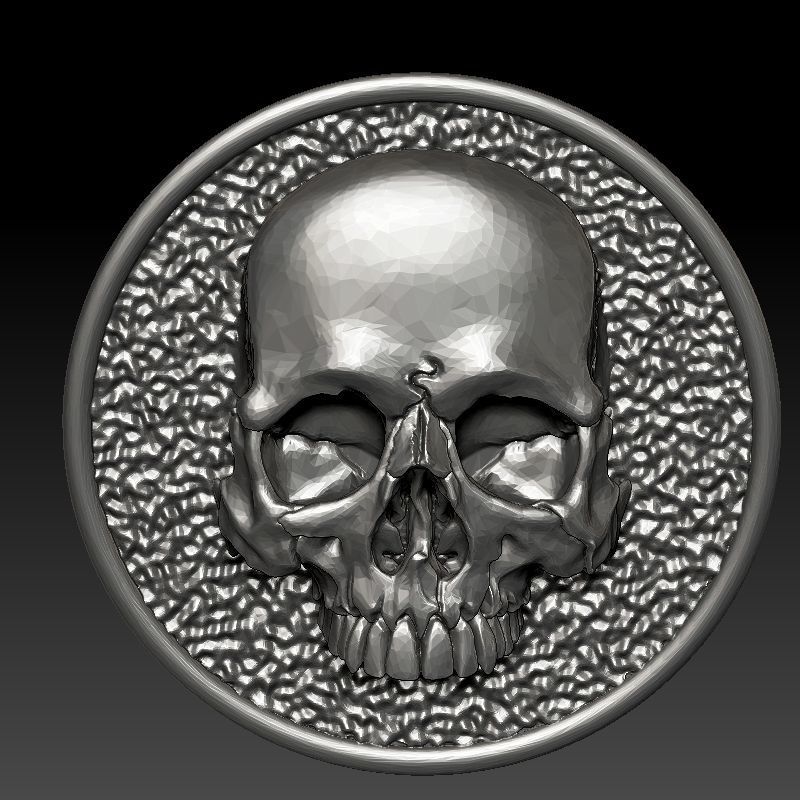 skull earrings 3D print model_10