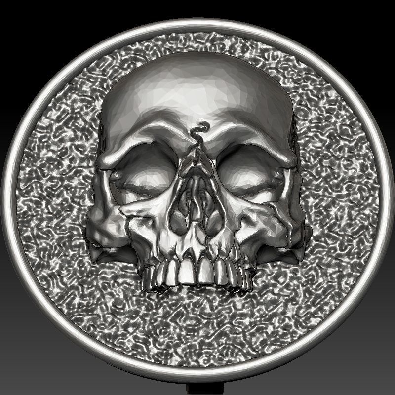 skull earrings 3D print model_14