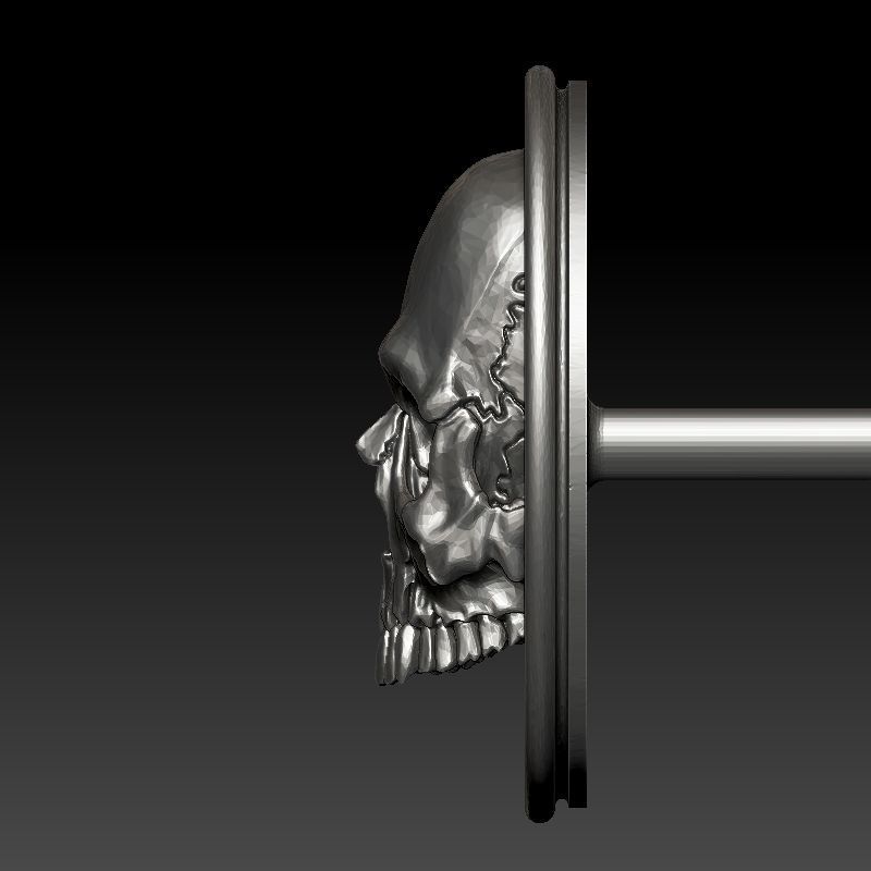 skull earrings 3D print model_5
