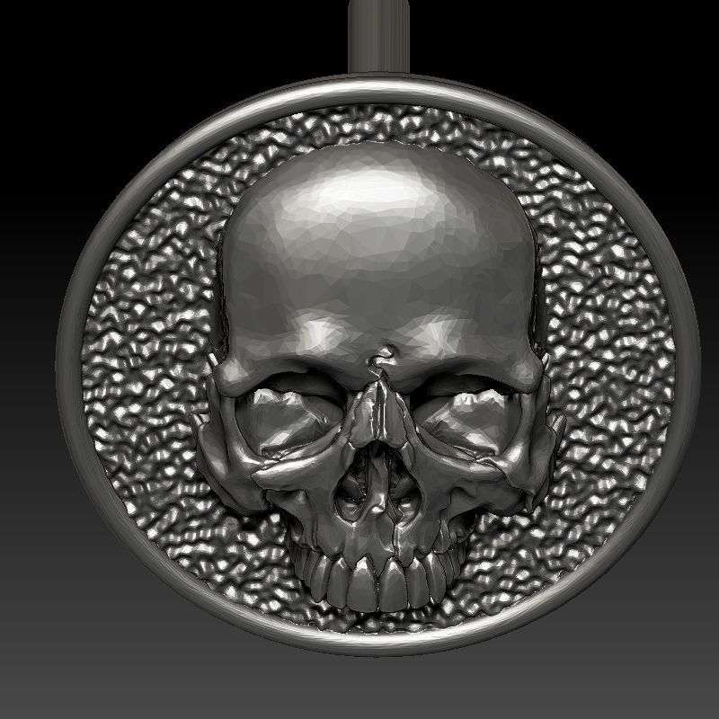 skull earrings 3D print model_11
