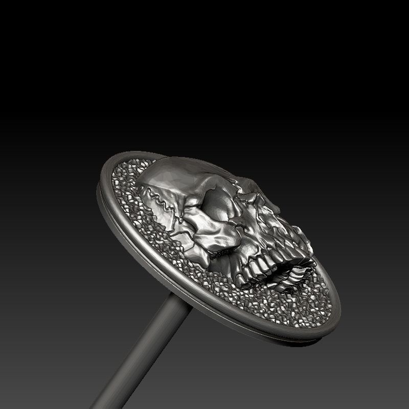 skull earrings 3D print model_21