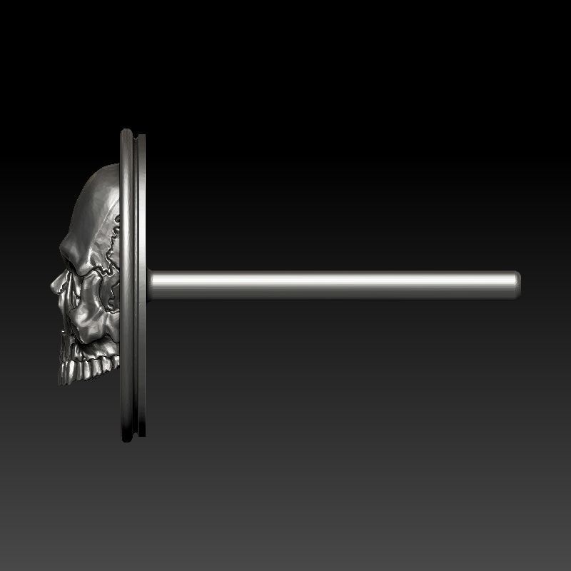 skull earrings 3D print model_23