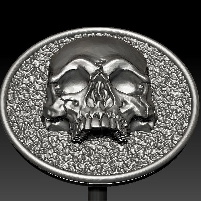 skull earrings 3D print model_15