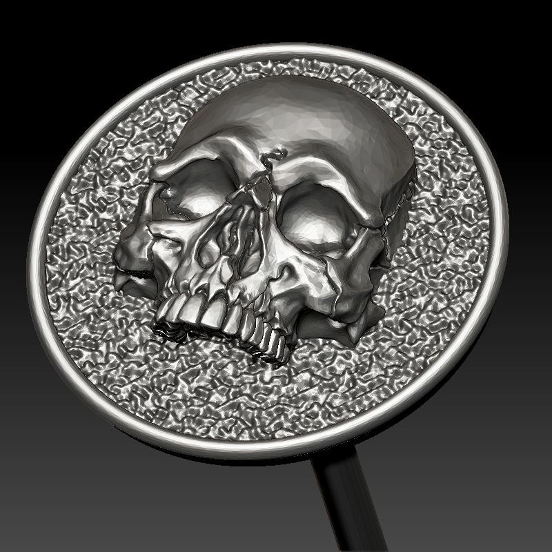 skull earrings 3D print model_18