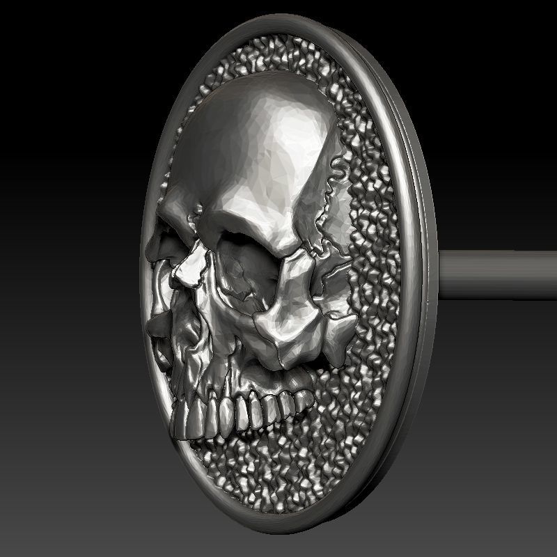 skull earrings 3D print model_4