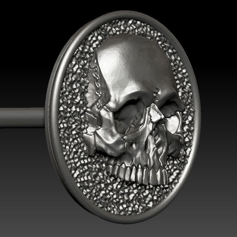 skull earrings 3D print model_8