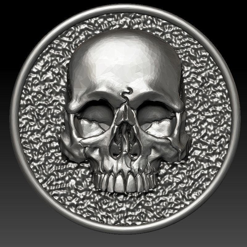 skull earrings 3D print model_2