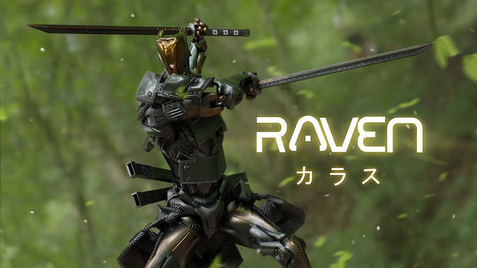 Low Poly  Robot - Raven Low-poly 3D model