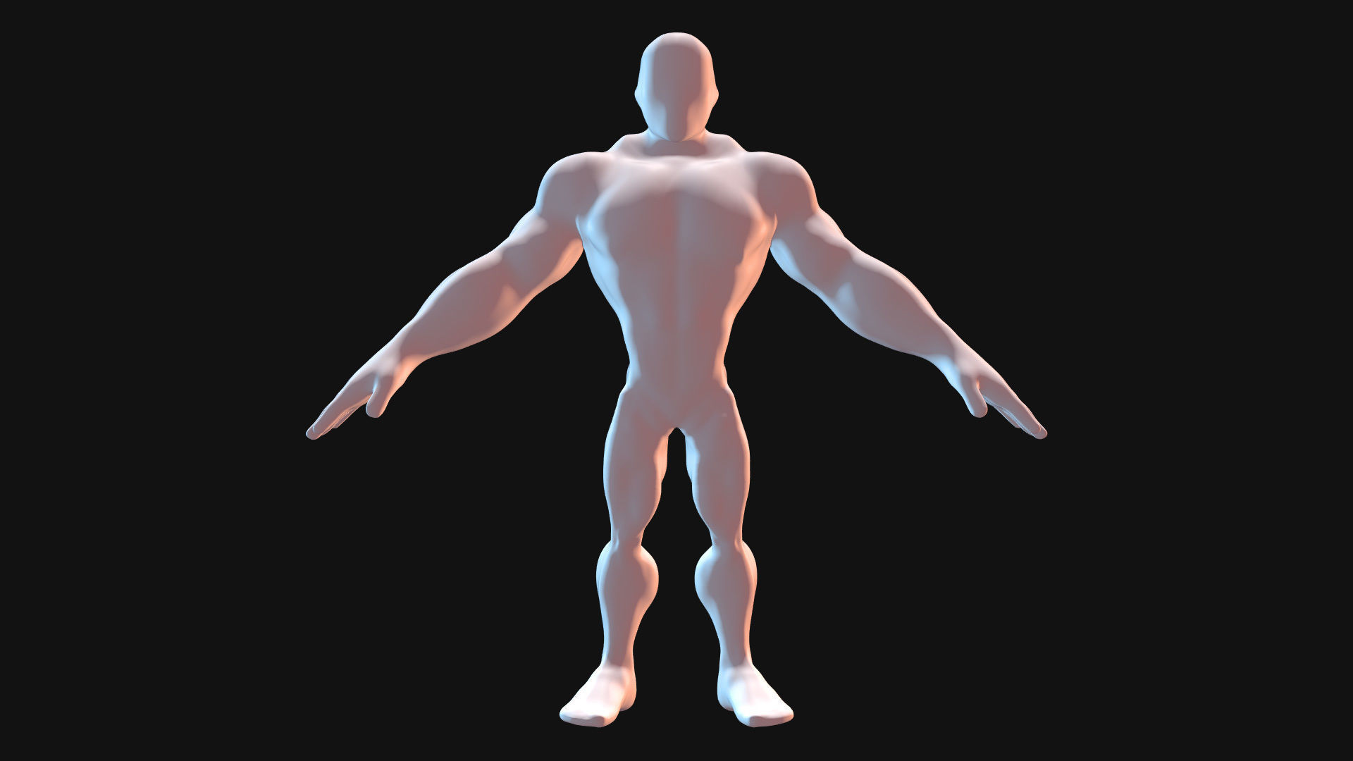 Cartoon Faceless BaseMesh Man 3D model_3