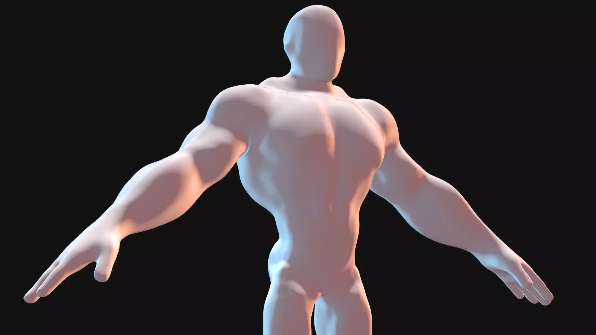 Cartoon Faceless BaseMesh Man 3D model_0