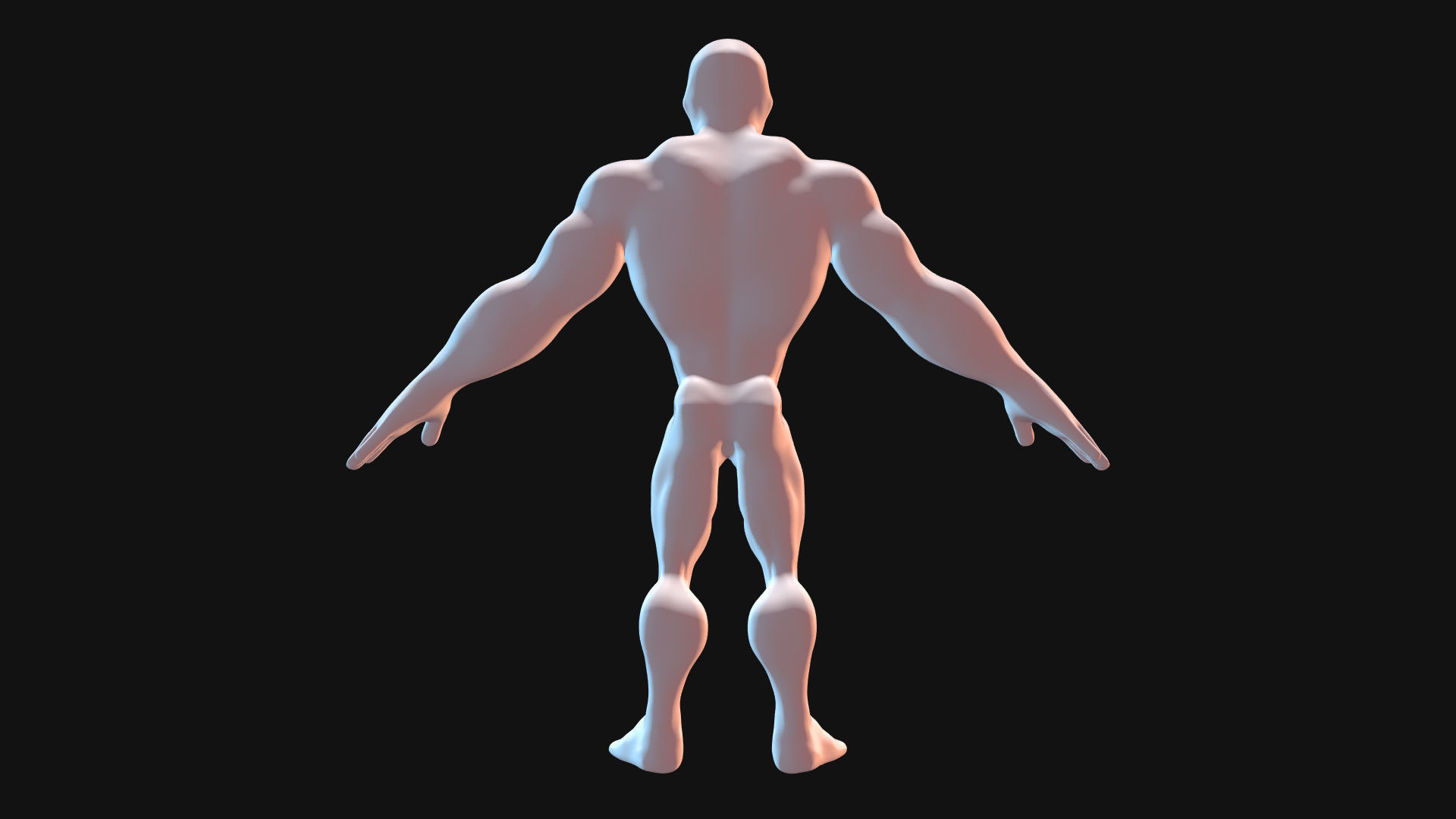 Cartoon Faceless BaseMesh Man 3D model_5