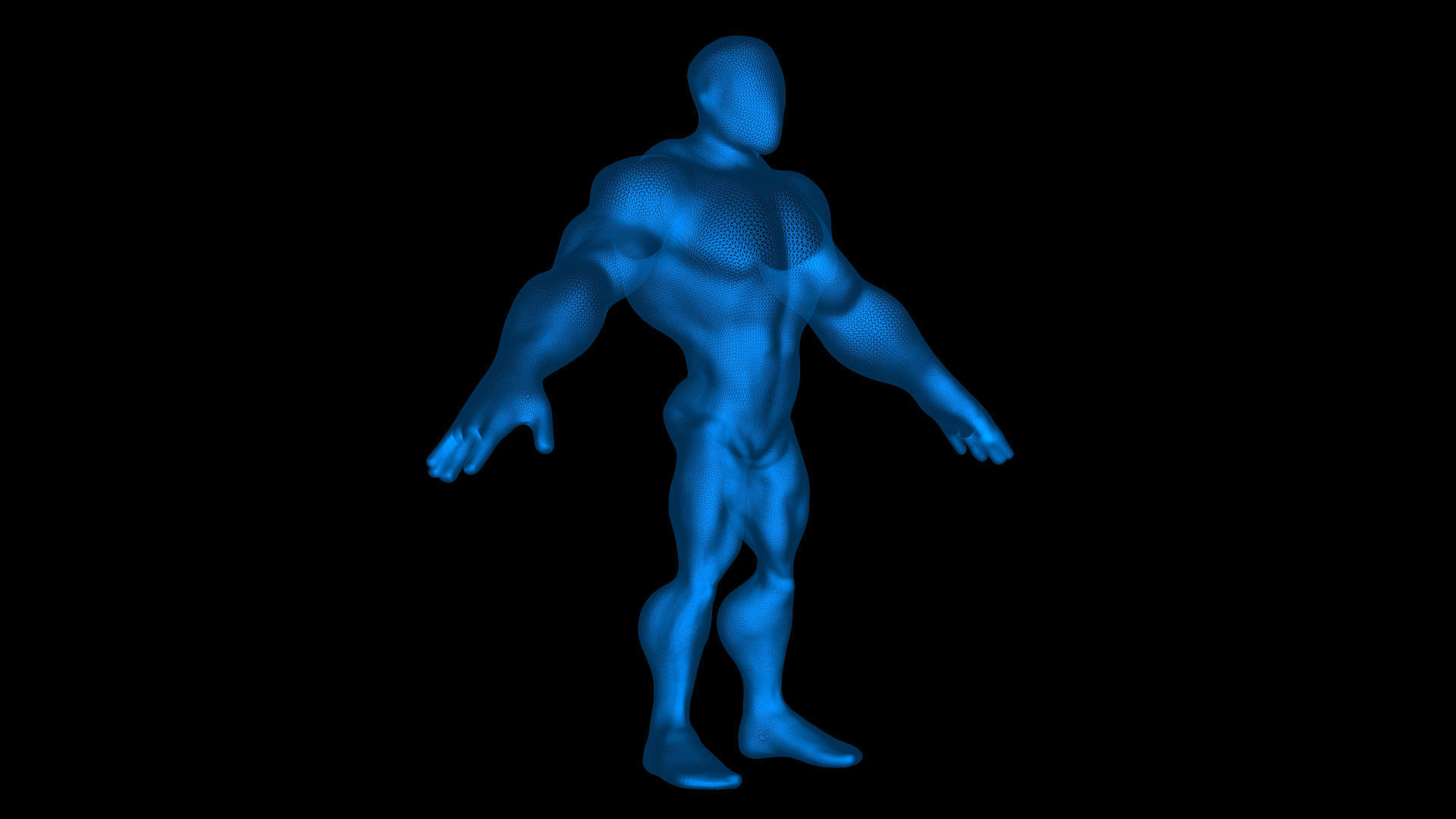 Cartoon Faceless BaseMesh Man 3D model_1