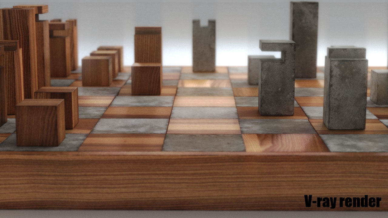 chess unique design Low-poly 3D model_1