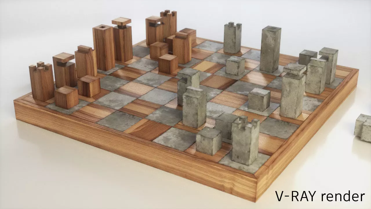 chess unique design Low-poly 3D model_0