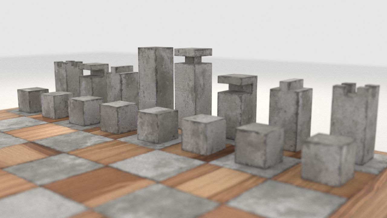 chess unique design Low-poly 3D model_4