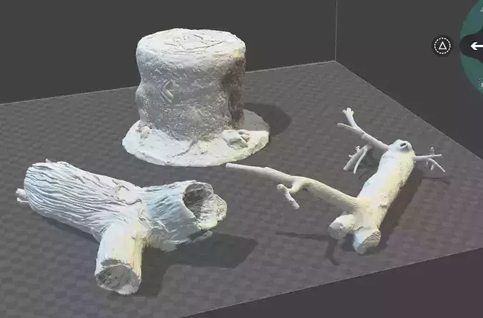 3 x tree trunks or stumps  3D print model