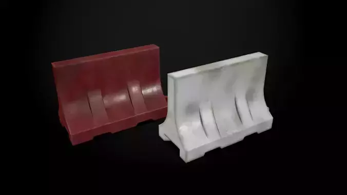 Old Plastic barrier Free low-poly 3D model