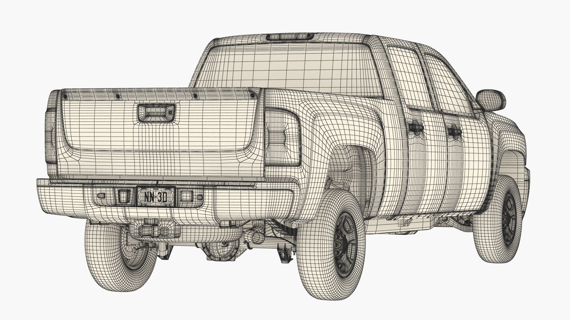 GENERIC CREW CAB PICKUP TRUCK 17 3D model_25