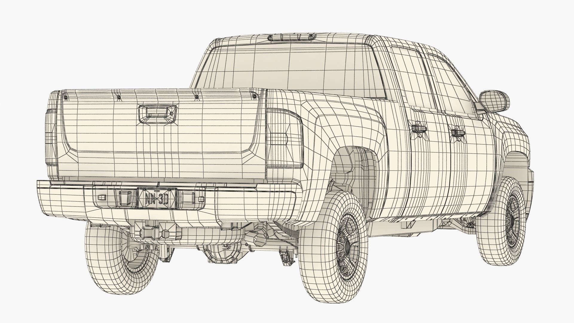 GENERIC CREW CAB PICKUP TRUCK 17 3D model_24