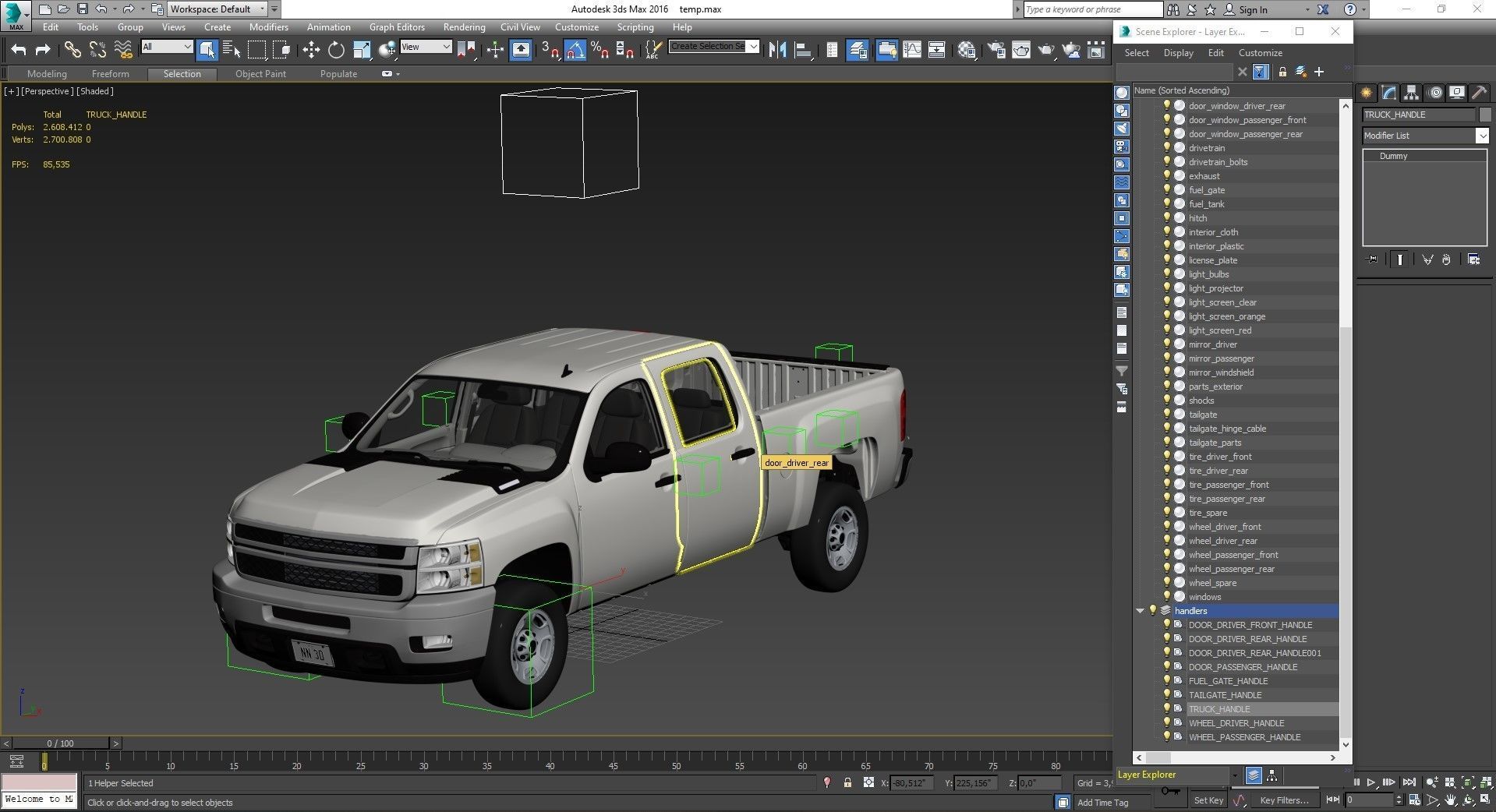 GENERIC CREW CAB PICKUP TRUCK 17 3D model_26